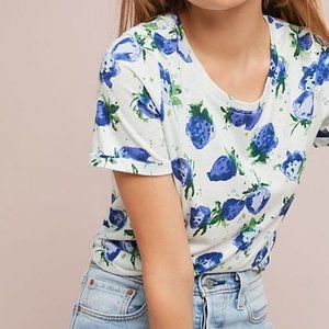 Anthropologie Maeve Strawberry Fields Tee